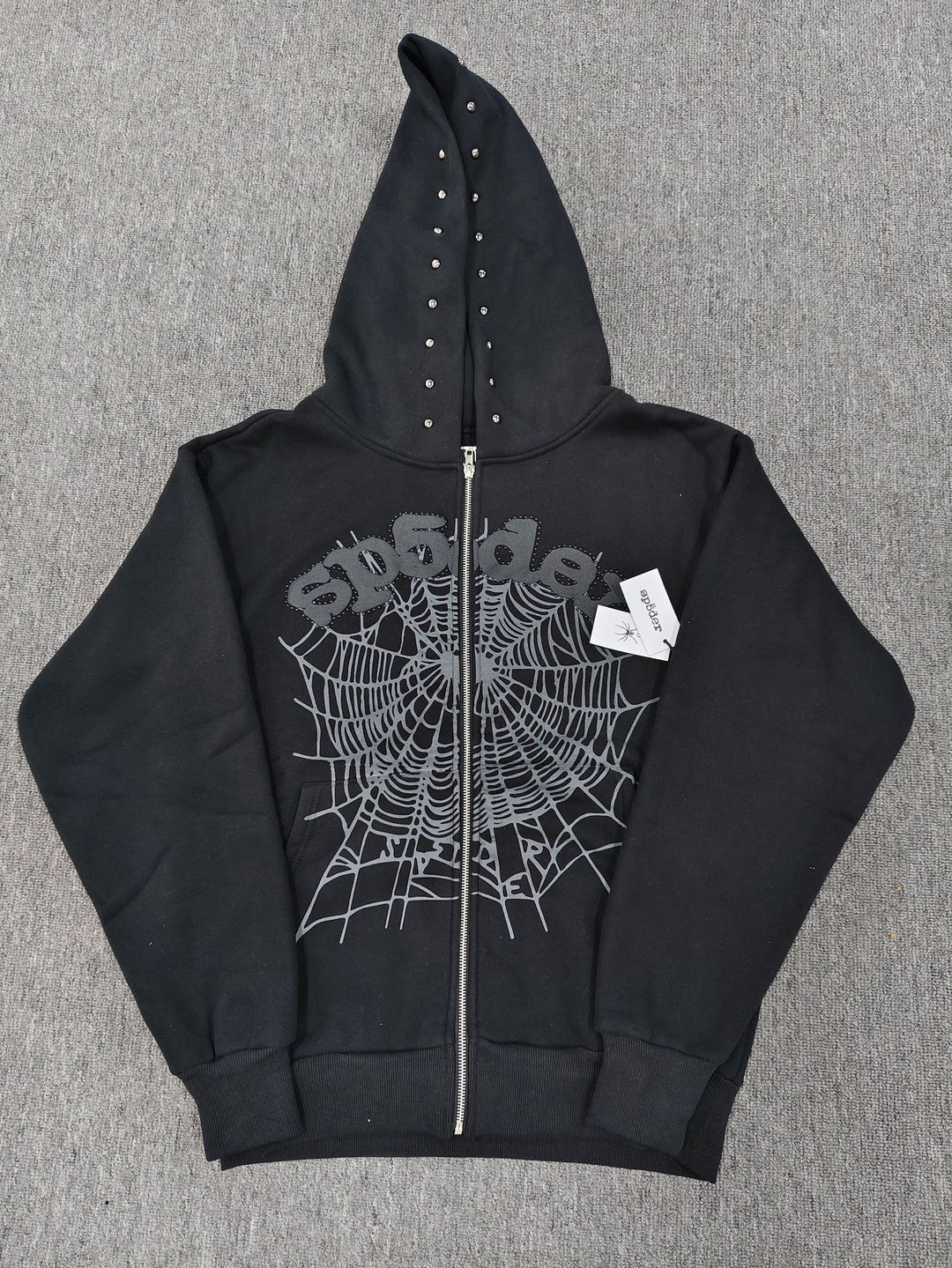 Sp5der fleece-lined zip-up spider web jacket