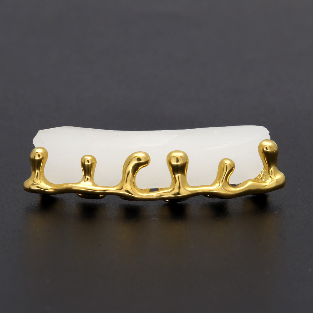 Hip-hop polished braces with gold electroplating