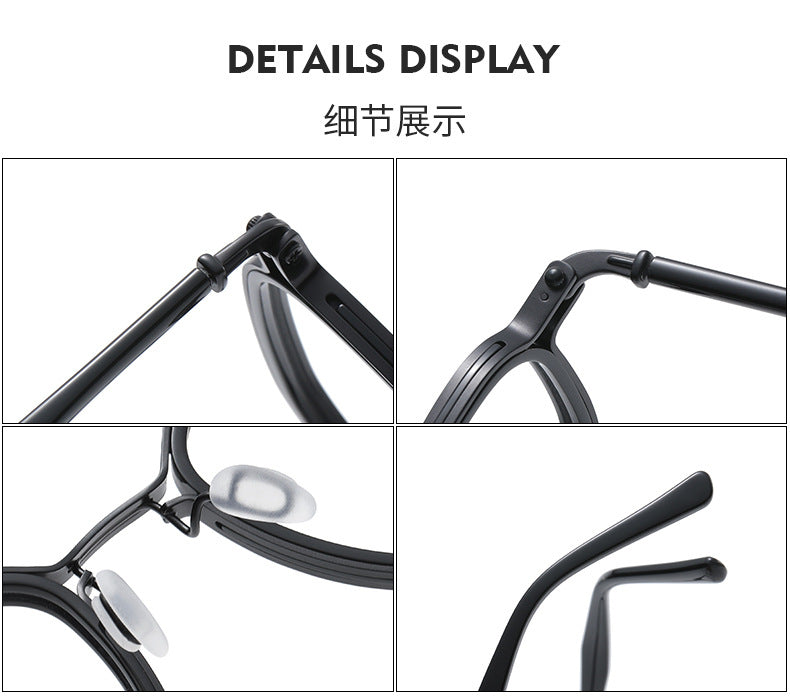 Square retro eyeglass frames for larger faces