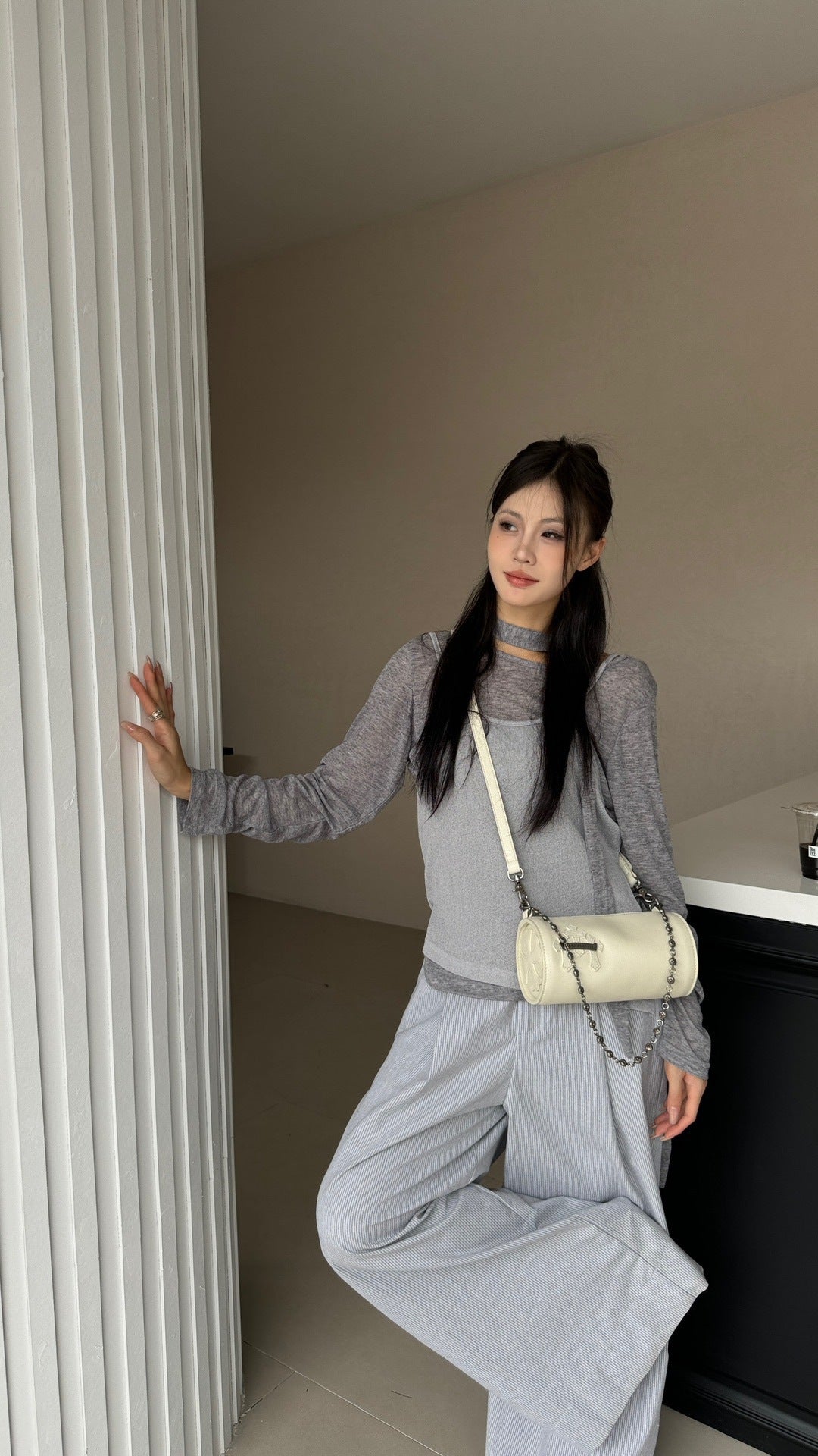 Chrome Hearts cross pencil mini cylindrical handbag