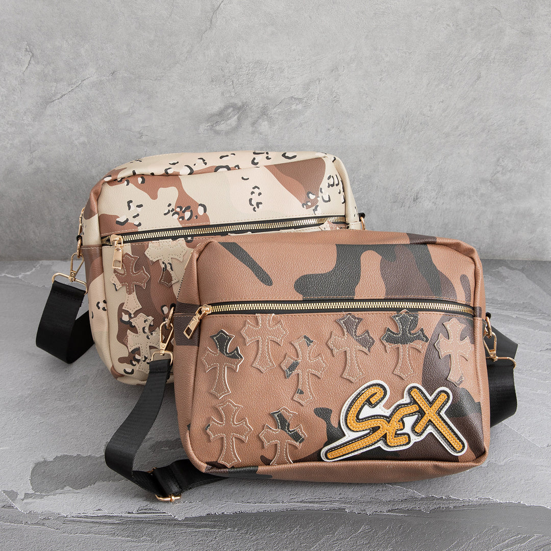 Chrome Hearts Camouflage Sports PU Leather Crossbody Bag
