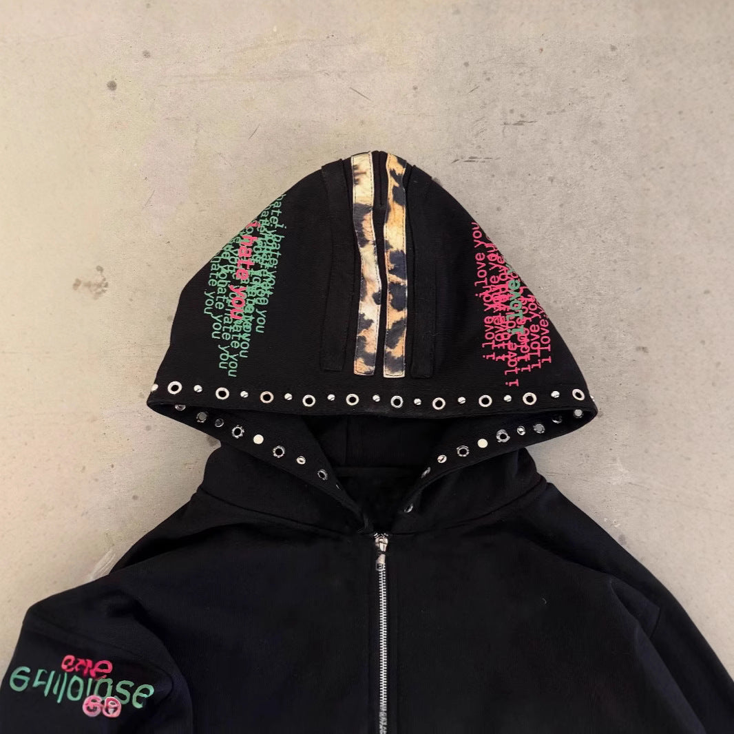 Y2K Retro Style Hoodie Zipper