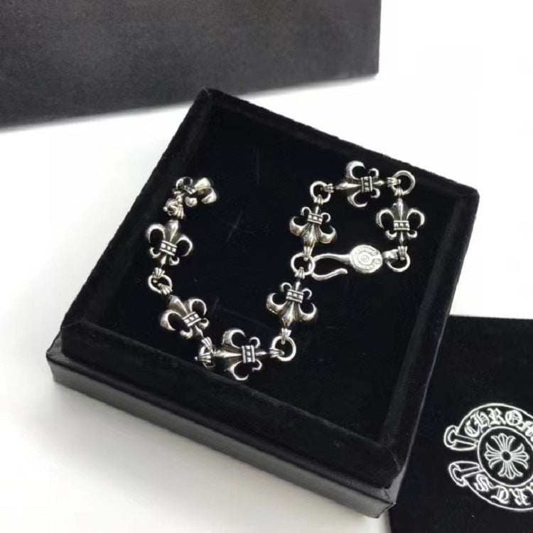 chrome hearts cross retro scout flower bracelet