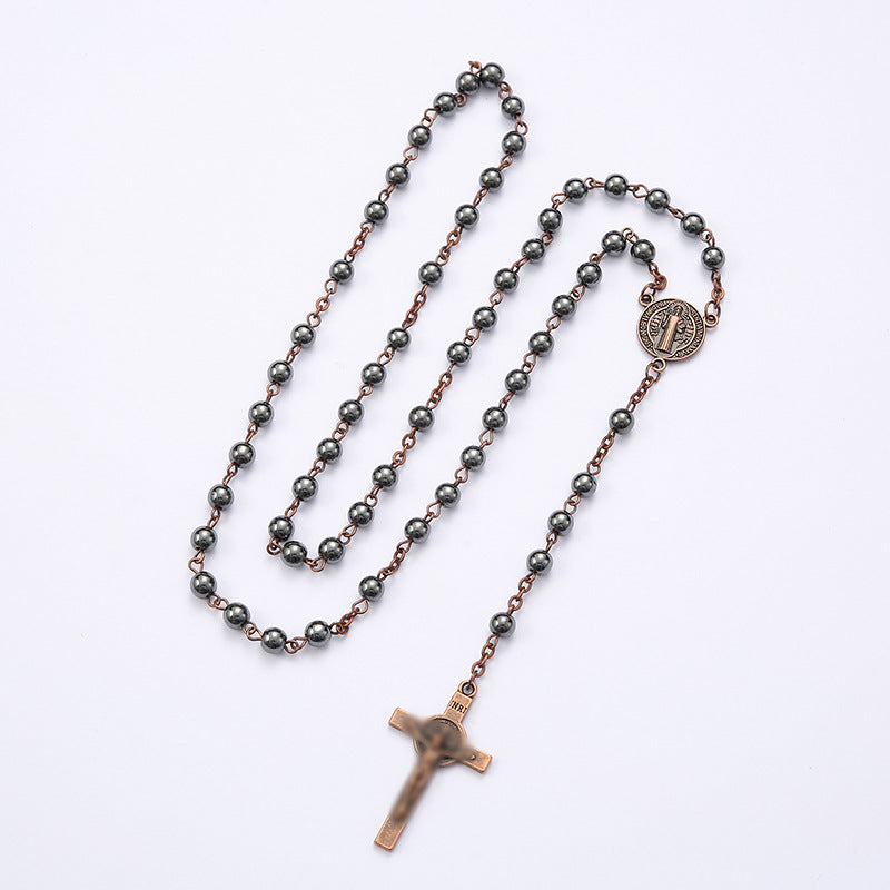 Hematite Cross Necklace