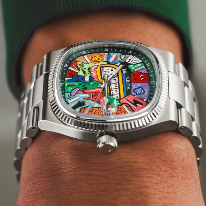 Graffiti Square Men's Watch