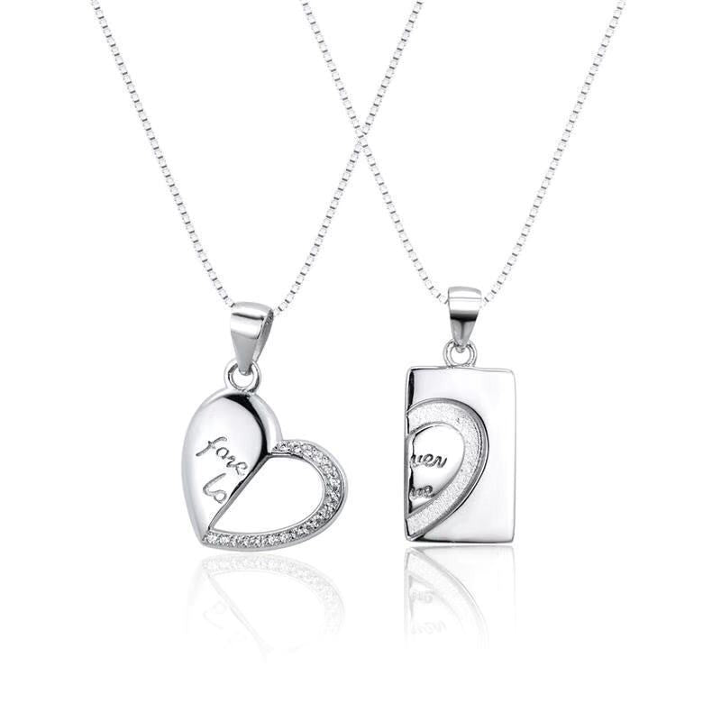 Love interlocking couple necklace