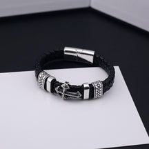 chrome hearts magnet buckle leather cord bracelet