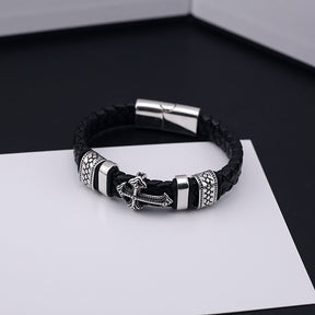 chrome hearts magnet buckle leather cord bracelet