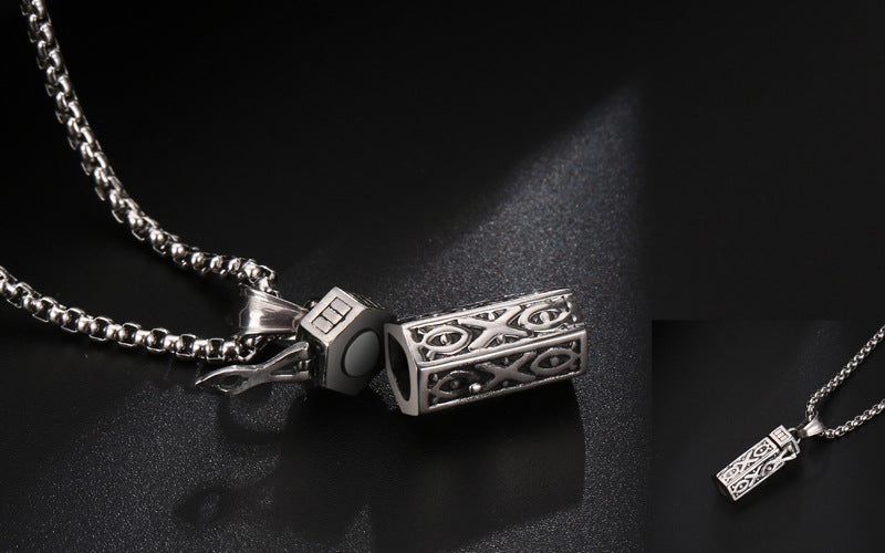 Aromatherapy Essential Oil Hollowed-out Silver Necklace