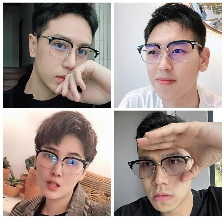 Chrome Hearts Large Frame Titanium Frame Semi-Rim Eyeglasses