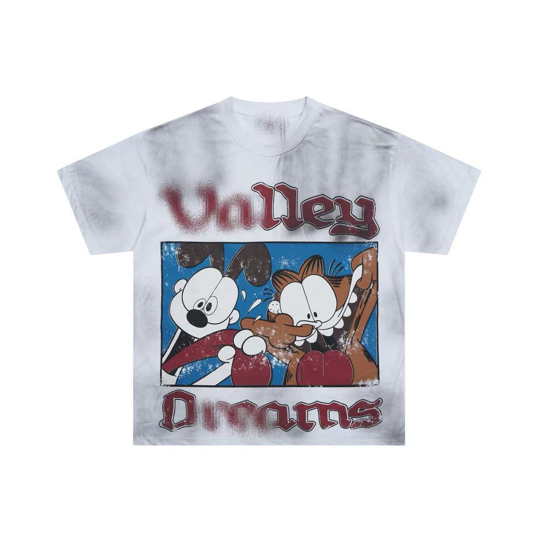 VAL Washed and Distressed Streetwear T-Shirt
