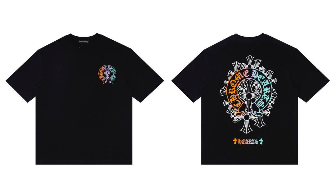 Chrome Hearts Summer Embroidery Print Cotton T-Shirt Short-Sleeve