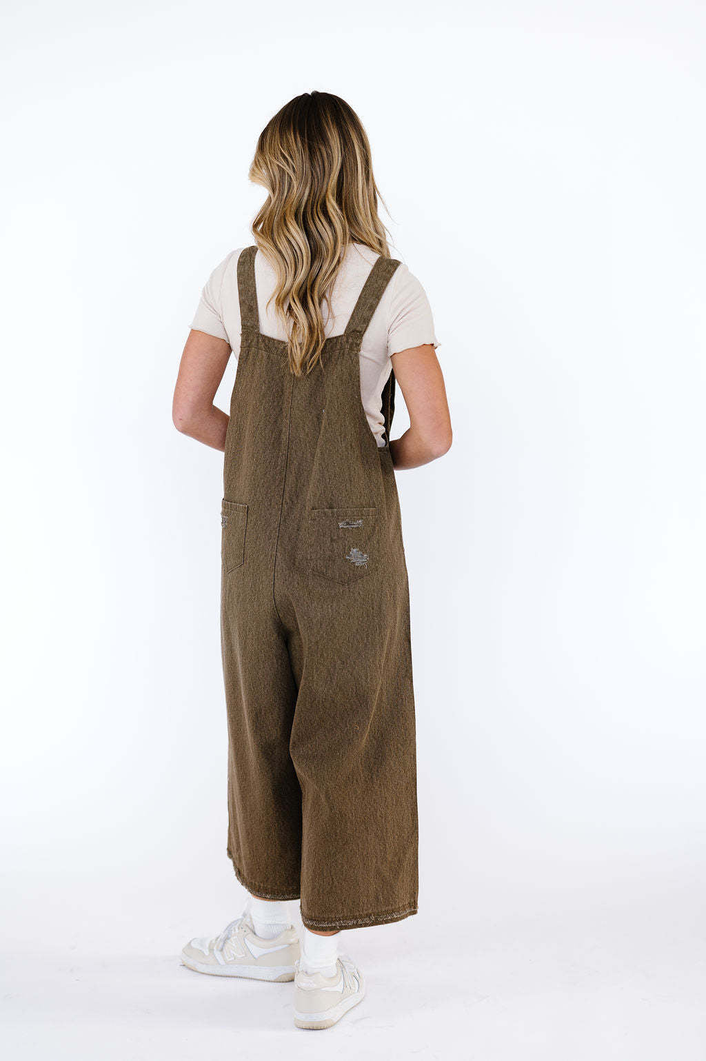 Vintage Distressed Ripped Loose-Fit Wide-Leg Denim Overalls