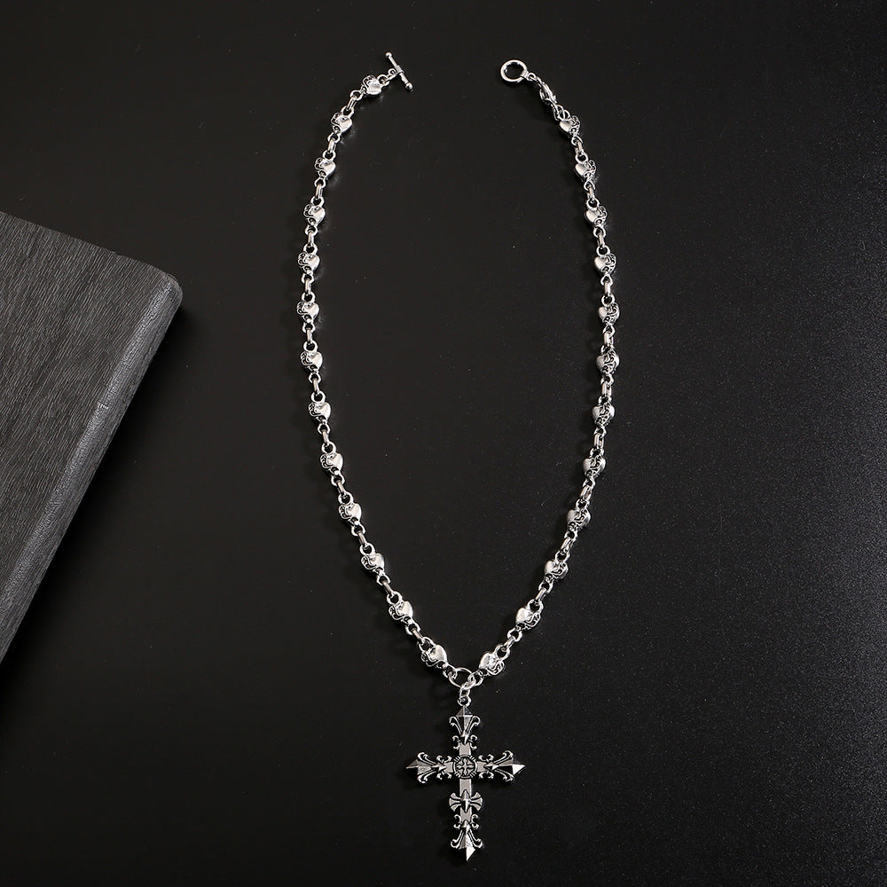 Chrome Hearts Style Dark Cross Necklace