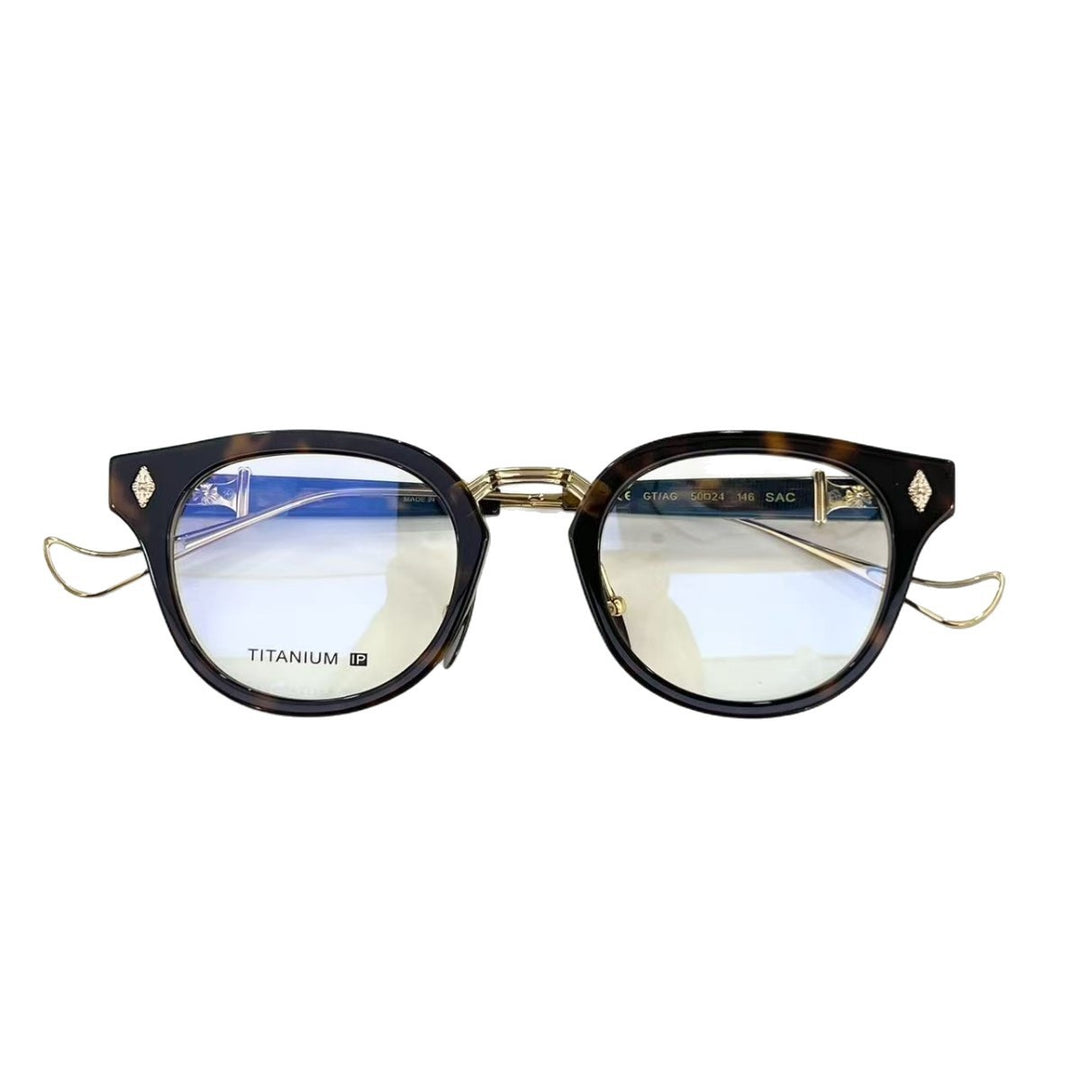 Chrome Hearts Big Sword Light Titanium Metal Oval Glasses