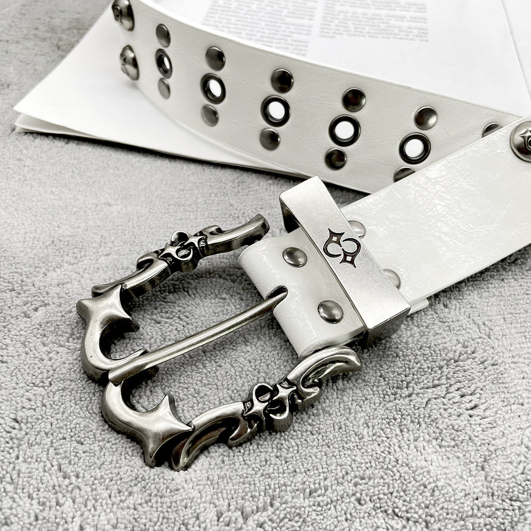 Chrome Hearts Studded Buckle Metal Hip Hop Belt