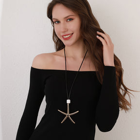 starfish necklace geometric long necklace