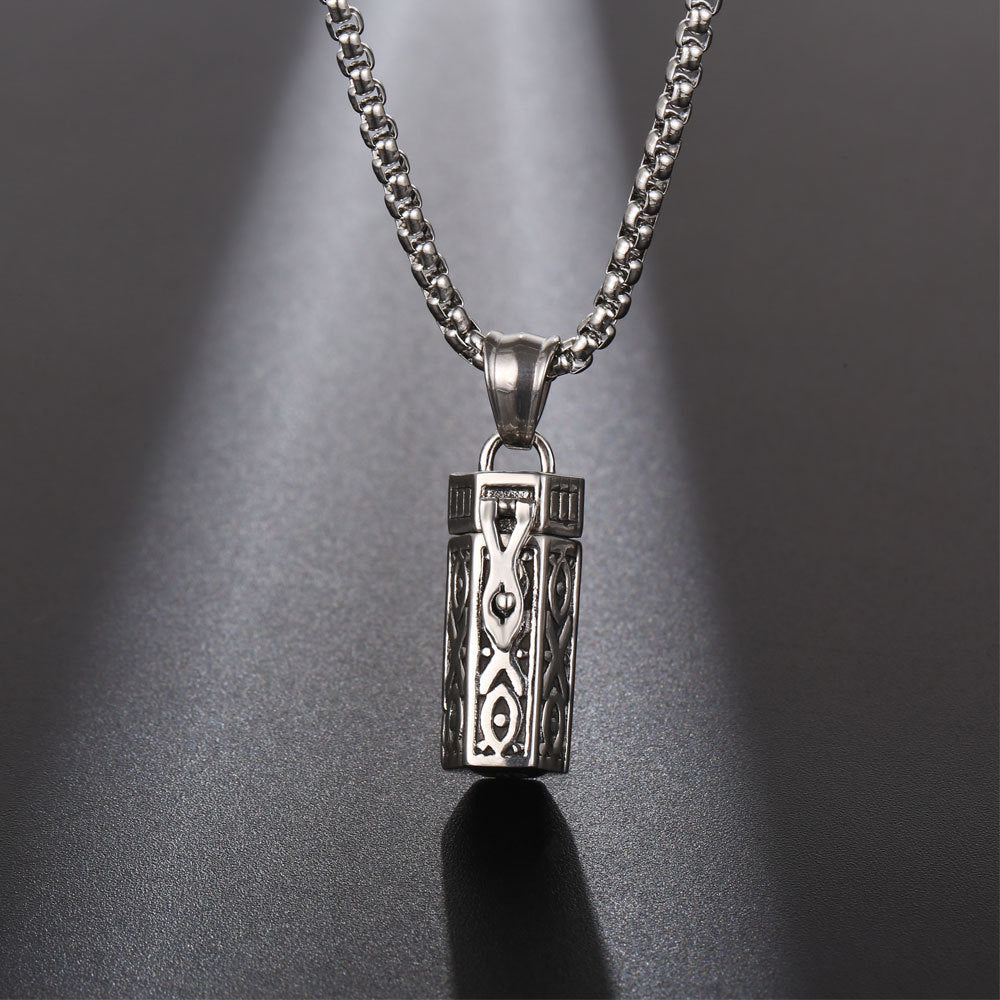 Aromatherapy Essential Oil Hollowed-out Silver Necklace