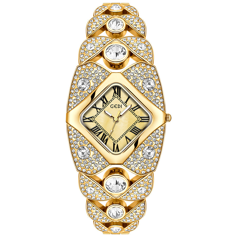 Luxury Full Diamond High-End Bangle Watch for Women