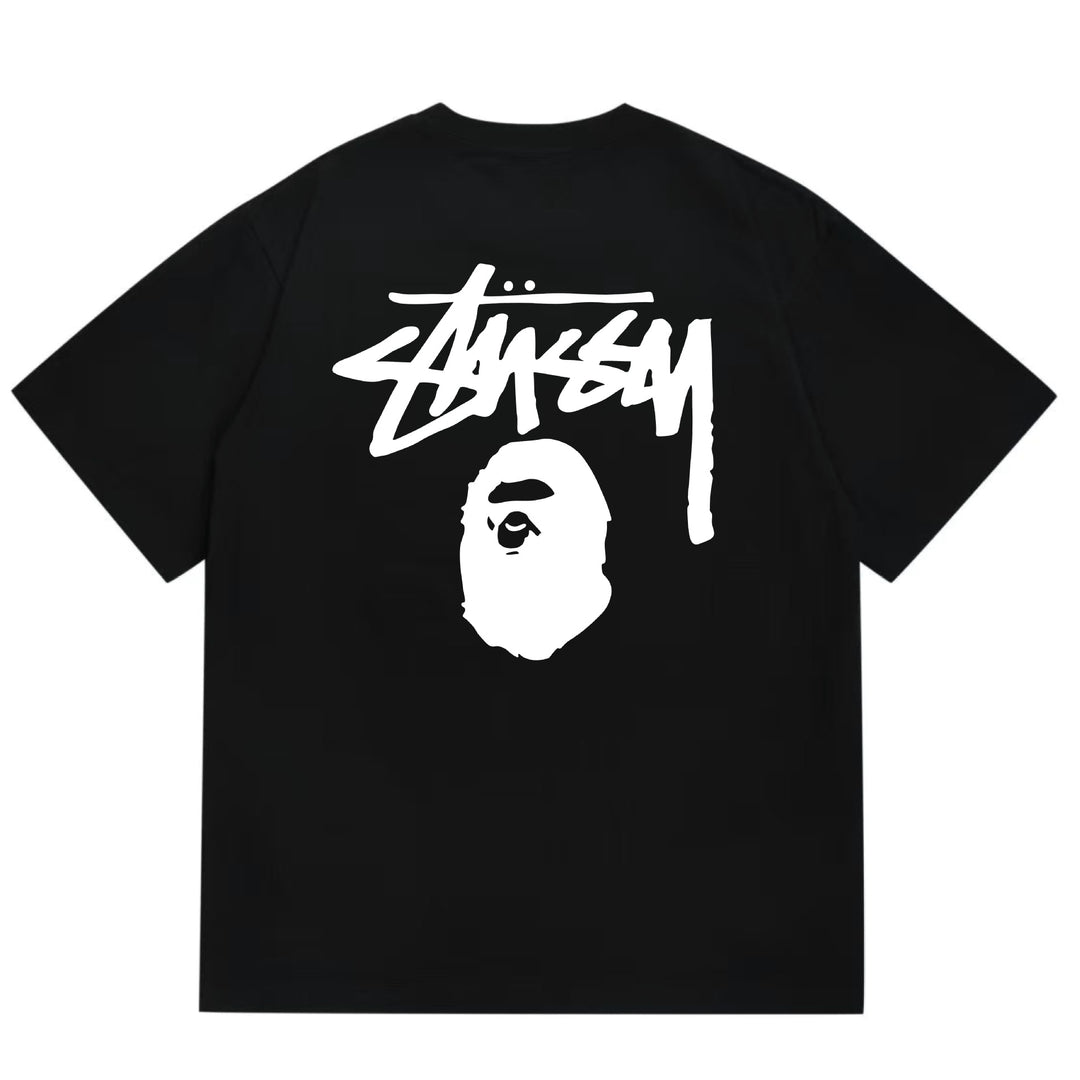BAPE loose fit short-sleeved letter print t-shirt