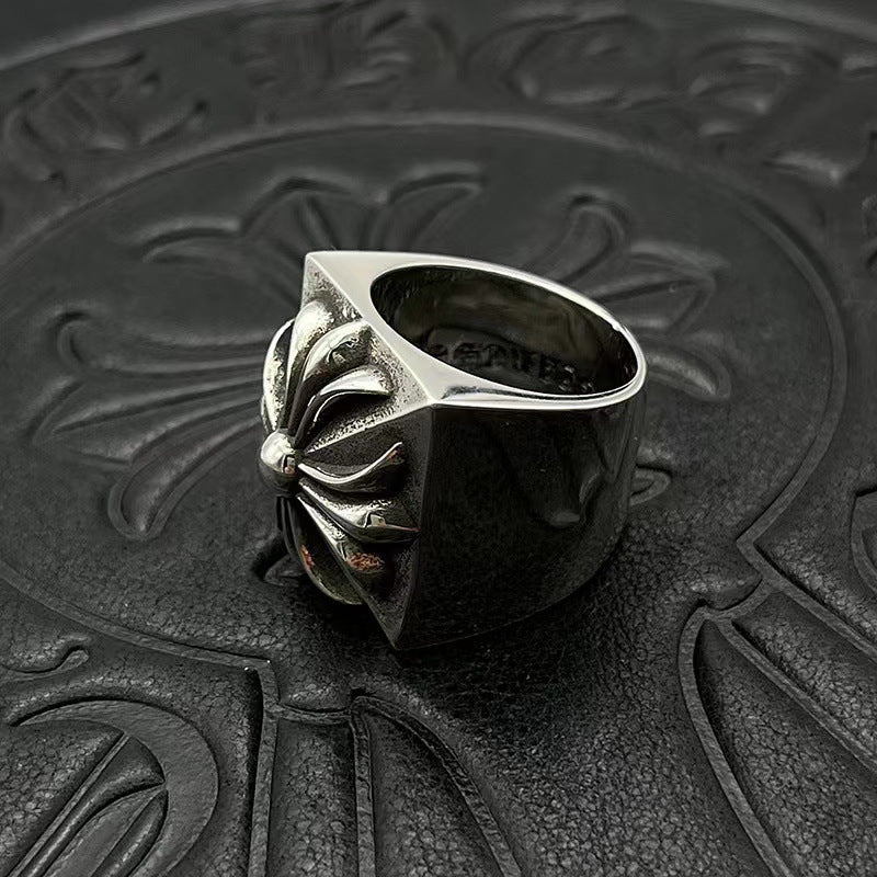 Chrome hearts square cross ring