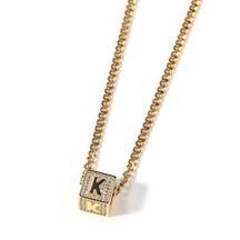 Hip Hop 26 Letter Square Pendant Passepartout Letter Necklace