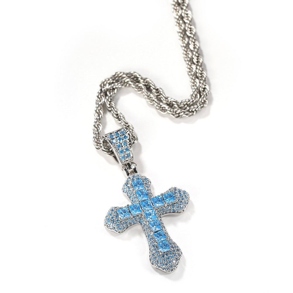 Hip Hop Zircon Cross Versatile Necklace
