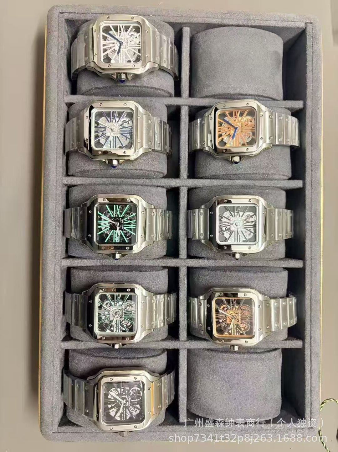 Square Roman series skeletonized quartz watches