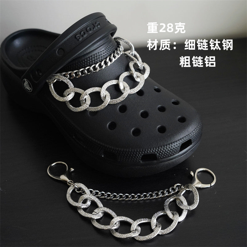 Hole shoe chain cool punk dark multi-layer shoe buckle rivet pearl shoe chain