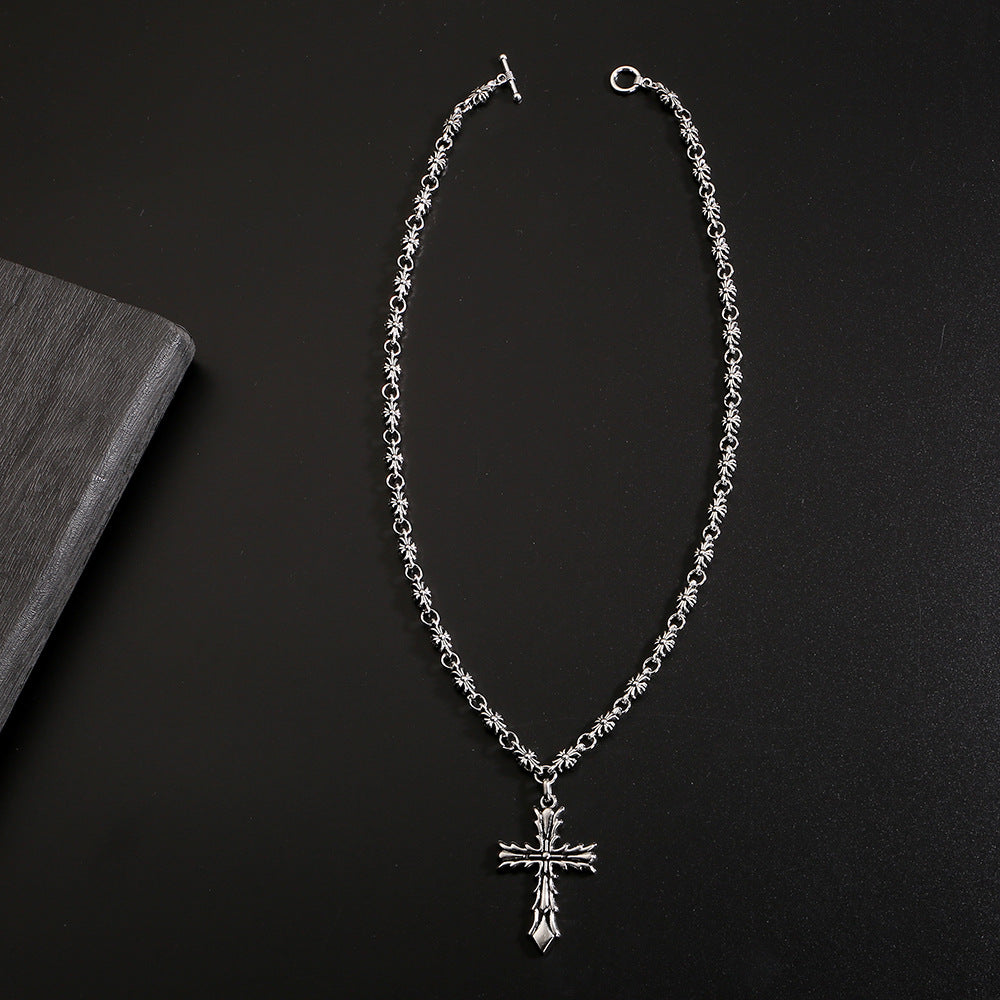 Chrome Hearts Style Dark Cross Necklace