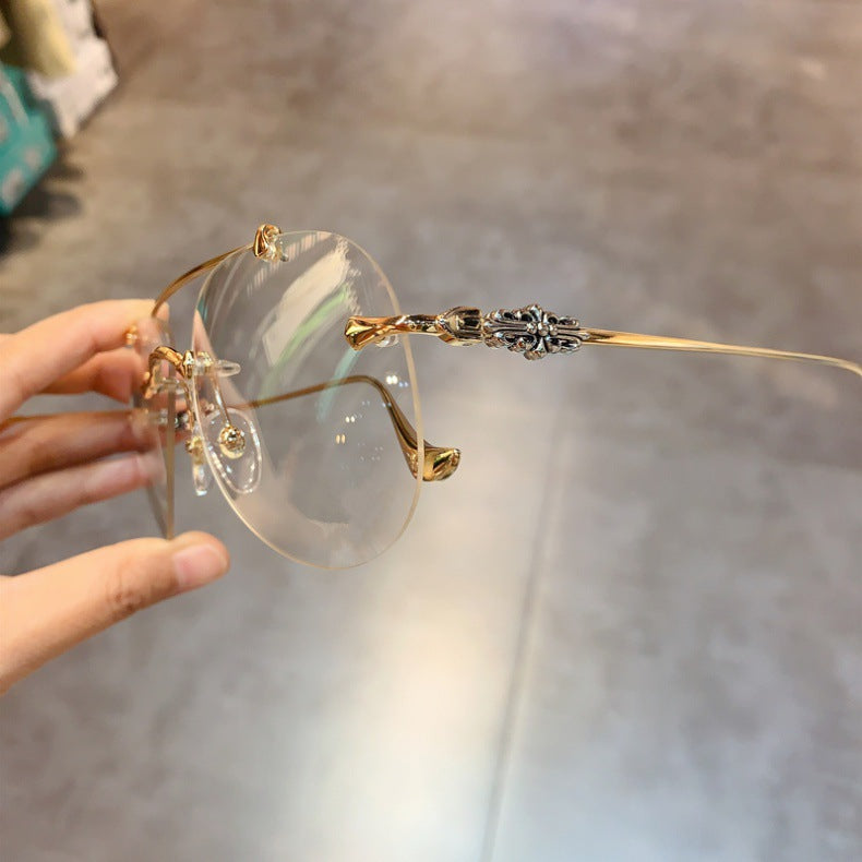 Chrome Hearts Rimless Prescription Goggles Wide-Fit Aviator Eyewear
