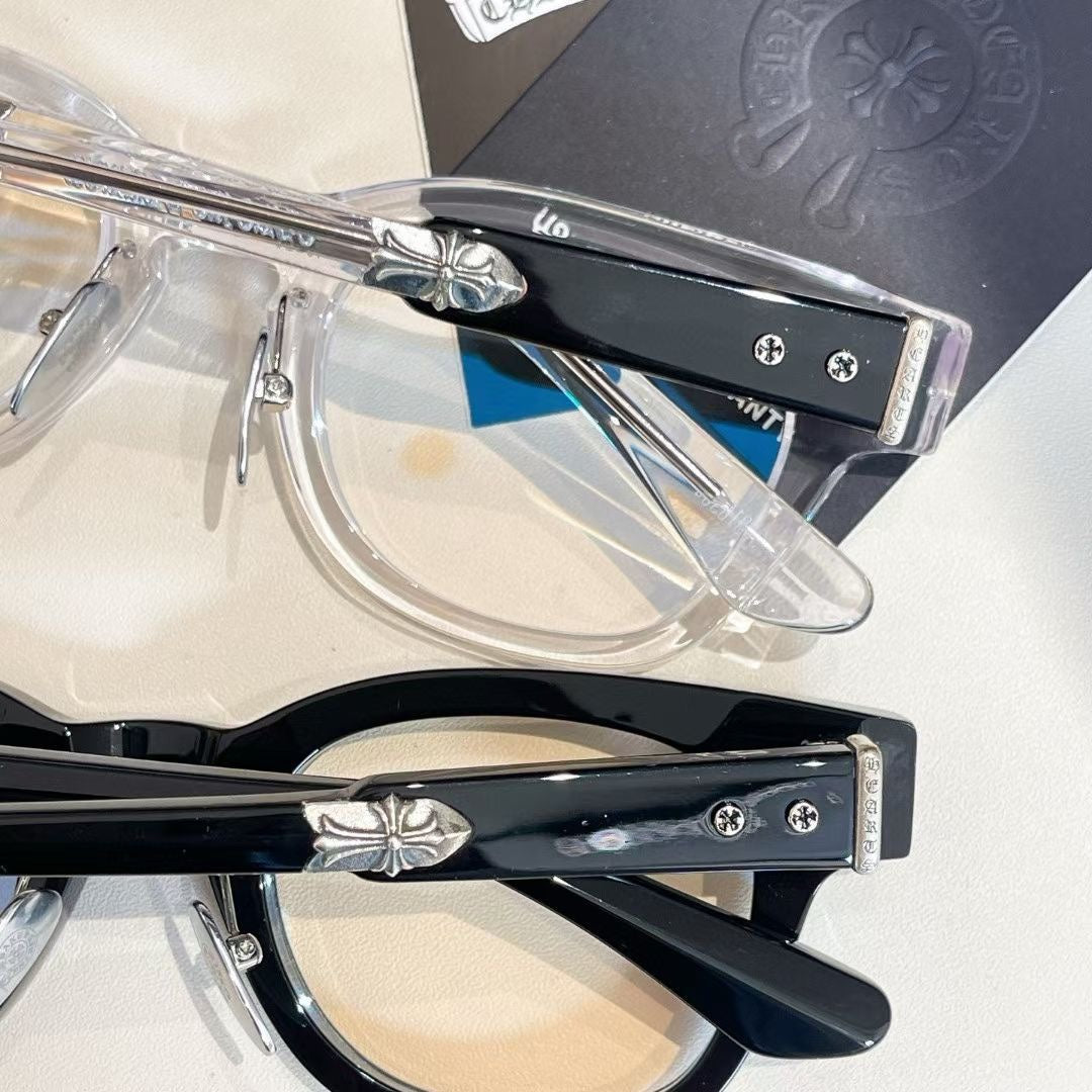Chrome Hearts pattern two-tone temple frame