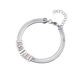 Flat snake bone chain diamond engraving bracelet