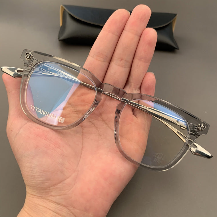 Chrome Hearts square acetate, pure titanium eyeglasses for nearsightedness