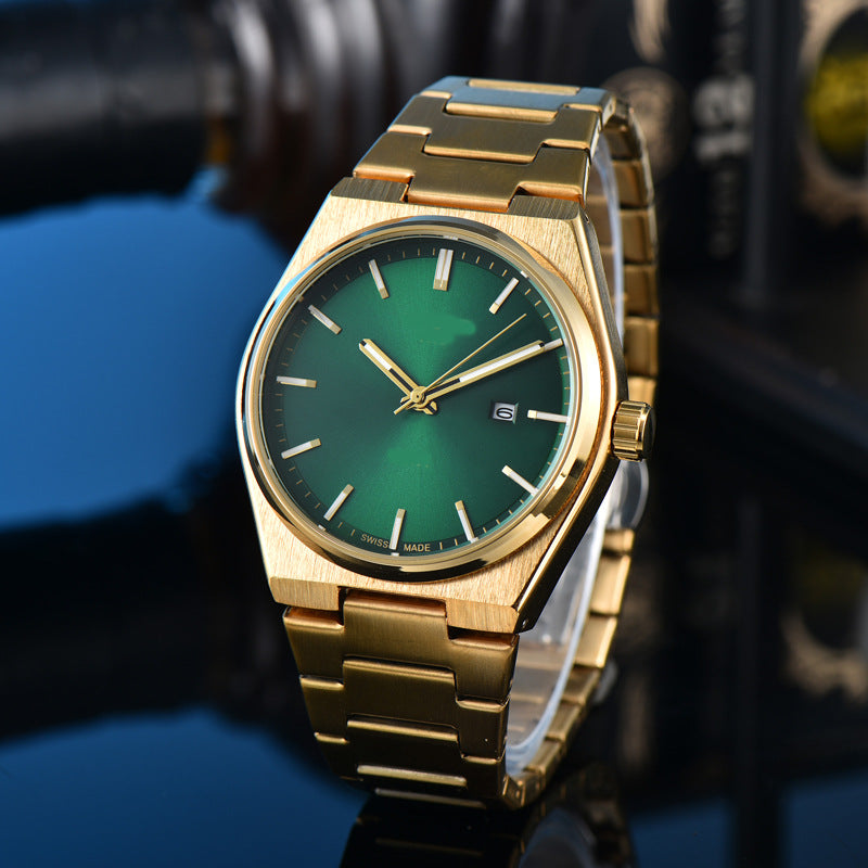 Classic Simple and Generous Solid Steel strap Watch