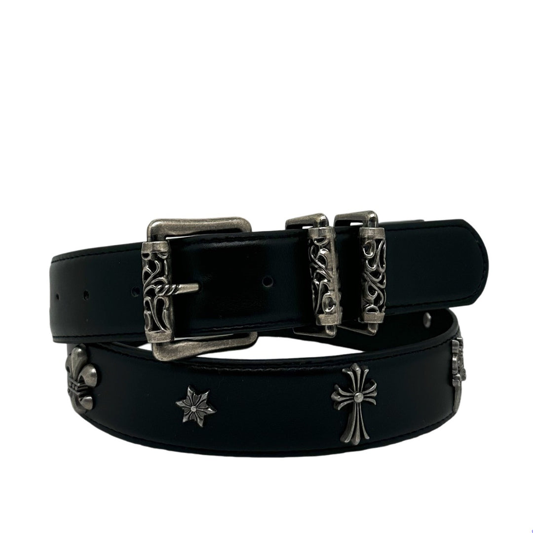 Chrome Hearts-Style Roller Stud & Sacred Sword Belt