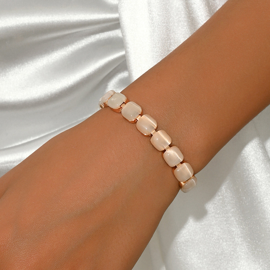 Rose Gold Geometric Cat's Eye Bracelet