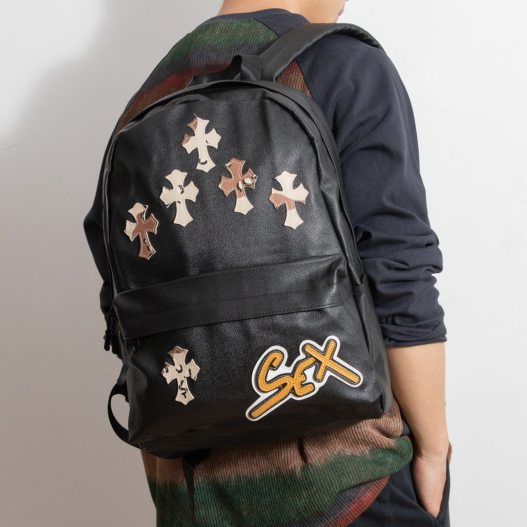 Chrome Hearts Cross Large Capacity PU Leather Backpack