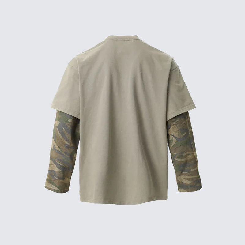 Loose-fitting, layered T-shirt base layer top