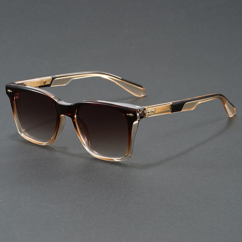 Retro luxury square polarized sunglasses