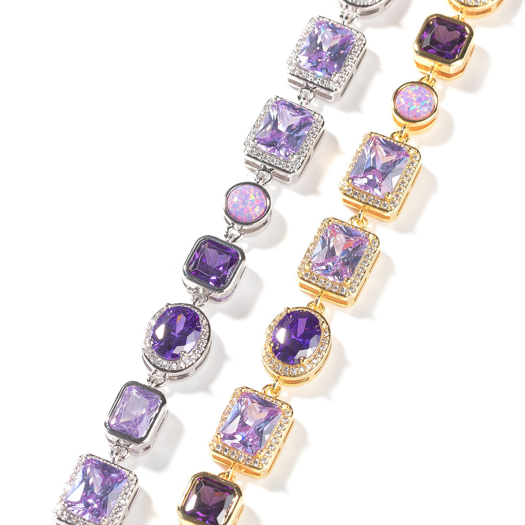 10mm Geometric Purple Gemstone Necklace