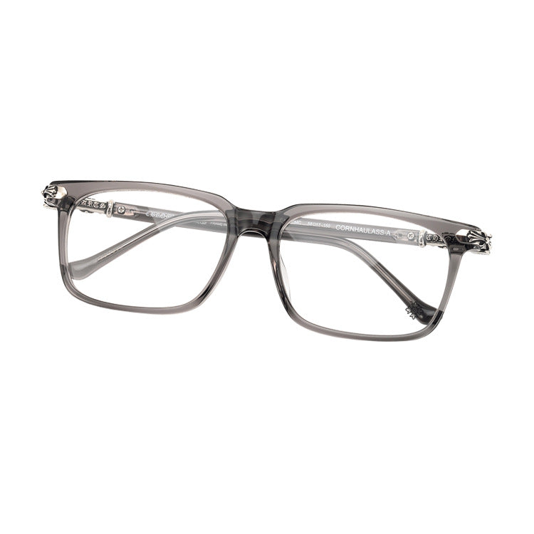 Chrome Hearts square frame thick rim glasses for big faces