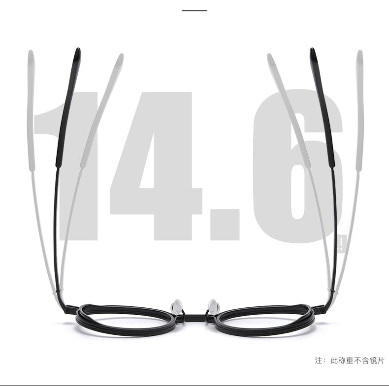 Retro Round Glasses Black Metal Optical Eyewear
