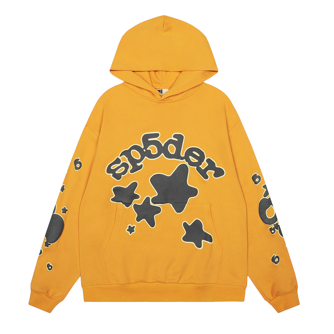 Sp5der 555555 star pattern hooded trousers and sweatshirt