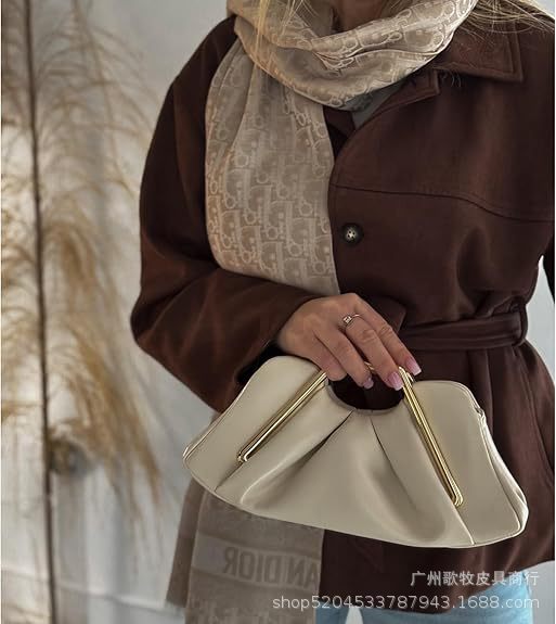 Retro PU "Cloud" Ruched Handbag