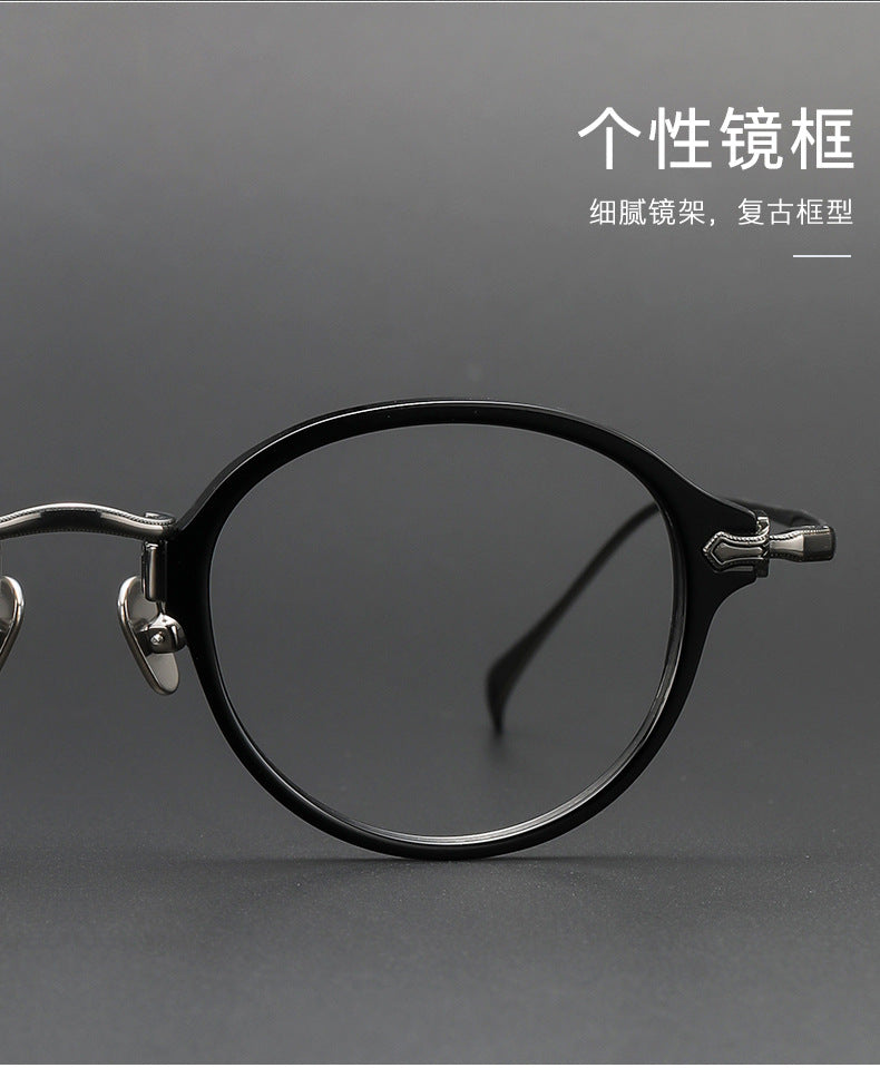 Candy Colors Tortoiseshell Round Titanium Eyeglasses