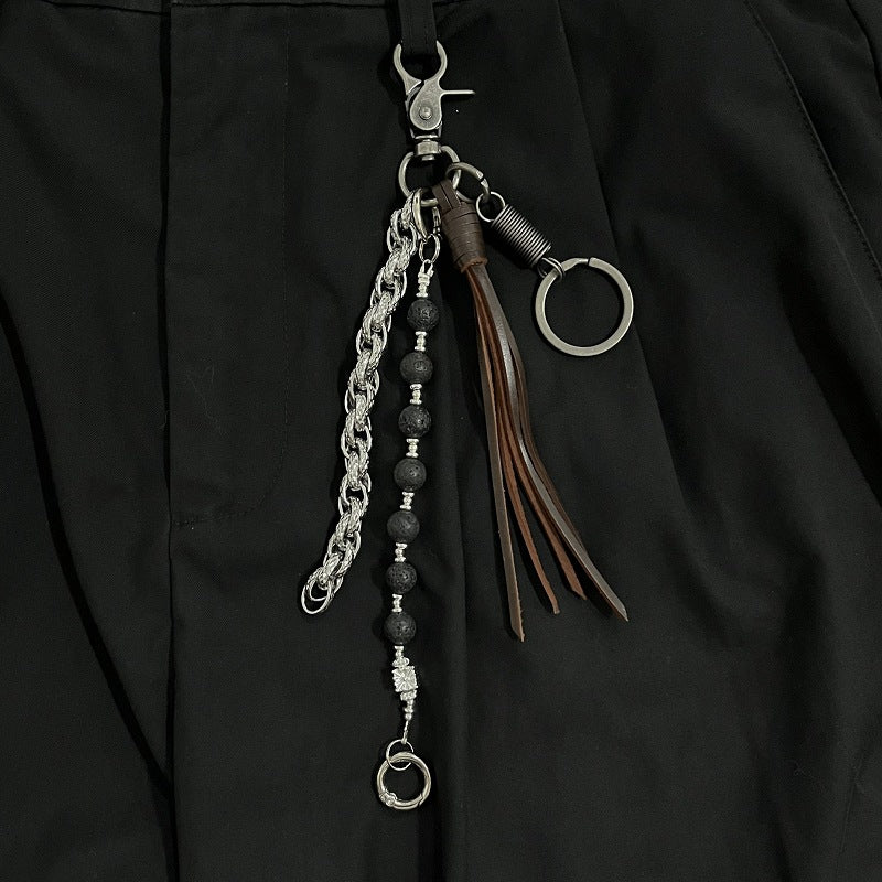 Retro-Elegant Hand-Woven Rope Keychain
