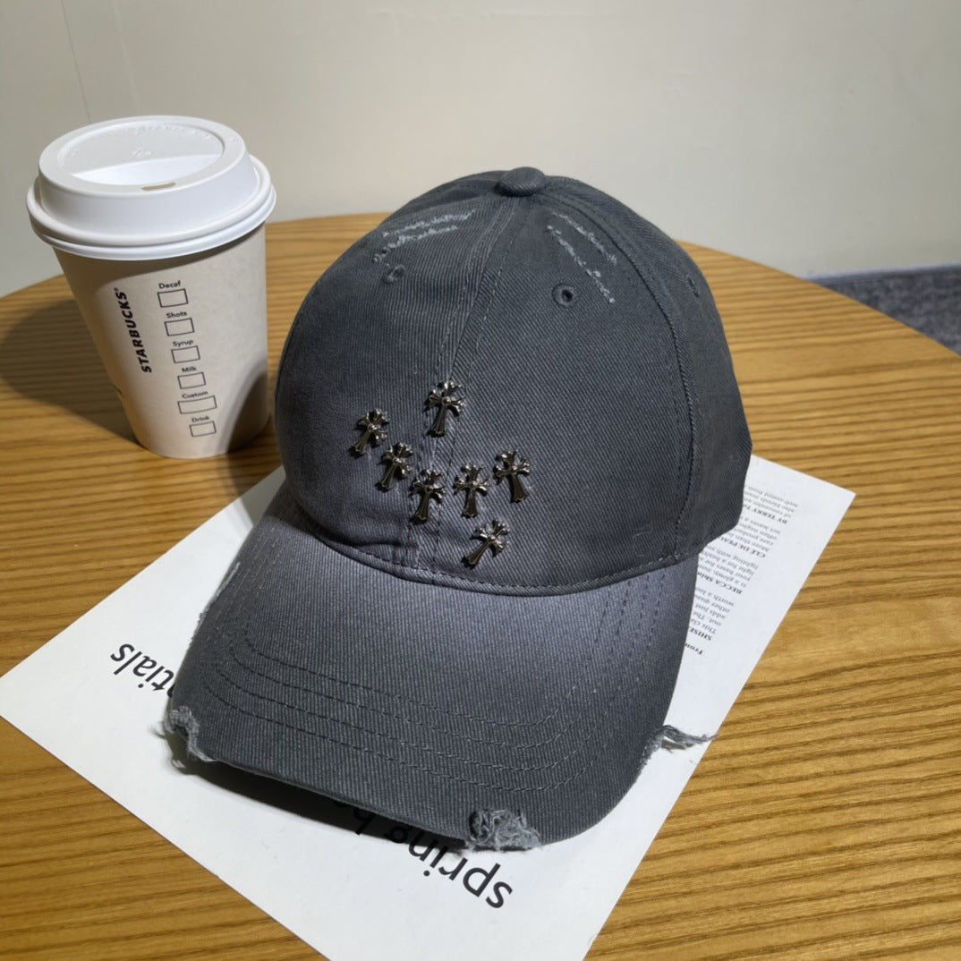 Chrome Hearts Ripped Denim Baseball Cap