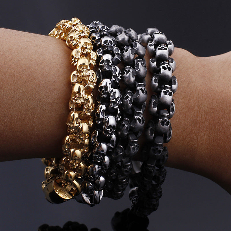 Retro Skull Personalized Stainless Steel Bracelet