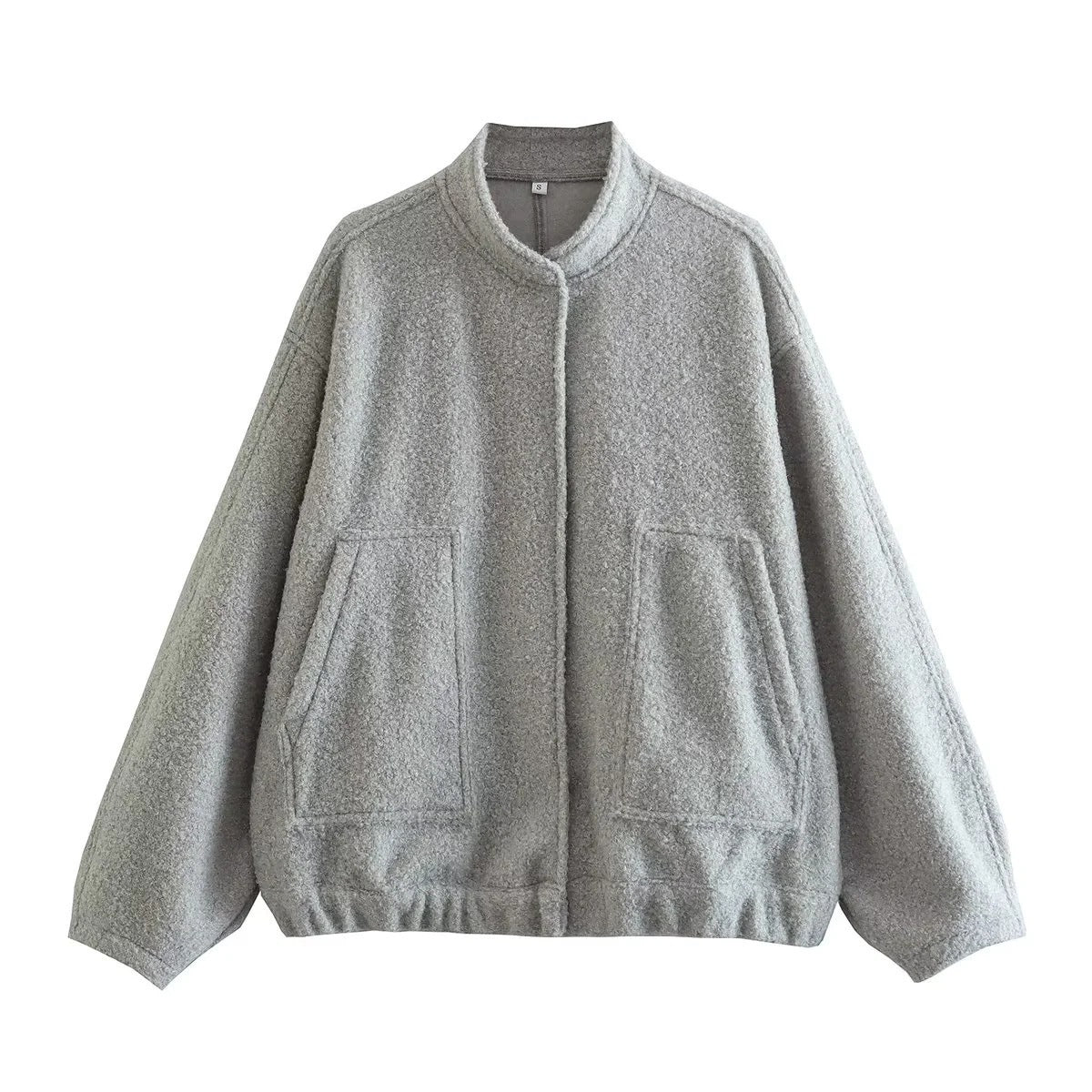 Stand-up collar plain coat